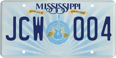 MS license plate JCW004