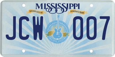 MS license plate JCW007