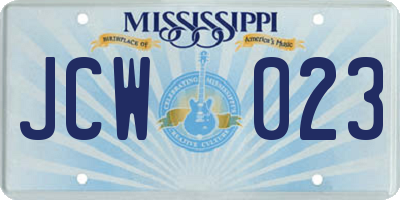 MS license plate JCW023