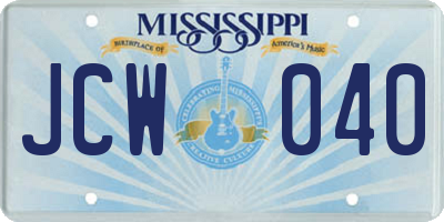 MS license plate JCW040