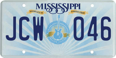MS license plate JCW046