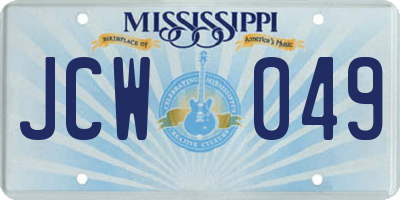MS license plate JCW049