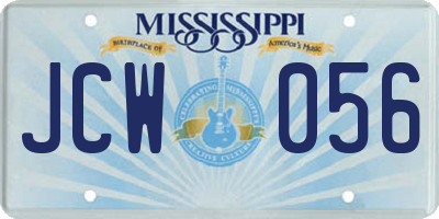 MS license plate JCW056