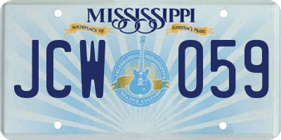 MS license plate JCW059