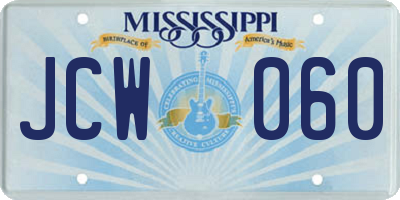 MS license plate JCW060