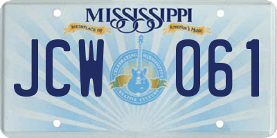 MS license plate JCW061