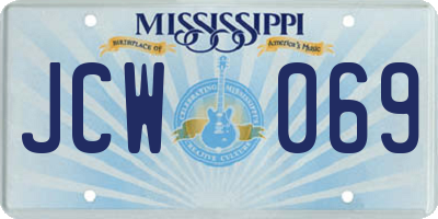 MS license plate JCW069