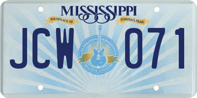 MS license plate JCW071