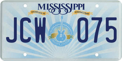 MS license plate JCW075