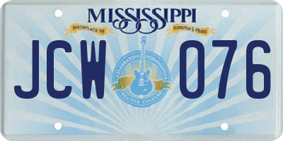 MS license plate JCW076