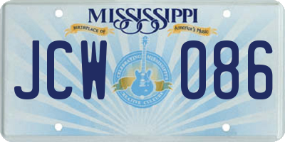 MS license plate JCW086