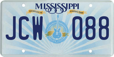 MS license plate JCW088