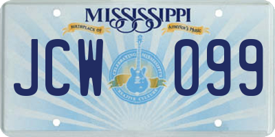 MS license plate JCW099