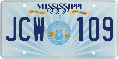 MS license plate JCW109