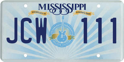 MS license plate JCW111