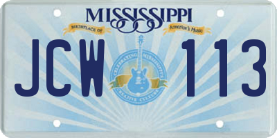 MS license plate JCW113