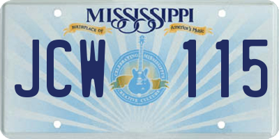 MS license plate JCW115
