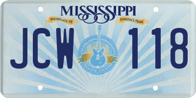 MS license plate JCW118