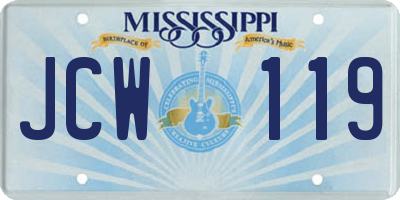 MS license plate JCW119