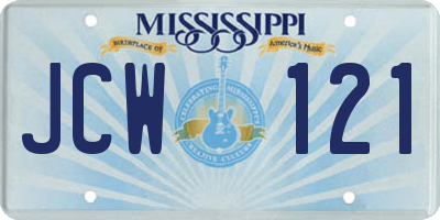 MS license plate JCW121