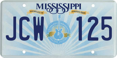 MS license plate JCW125
