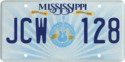 MS license plate JCW128