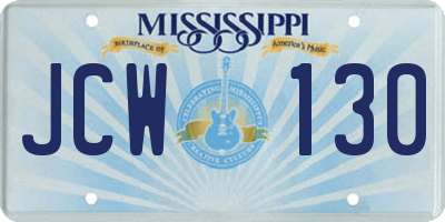 MS license plate JCW130