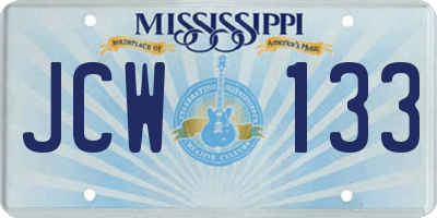 MS license plate JCW133