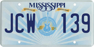 MS license plate JCW139