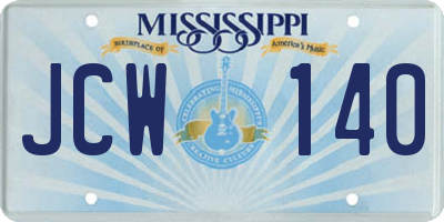 MS license plate JCW140