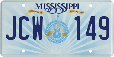 MS license plate JCW149