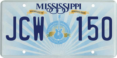 MS license plate JCW150