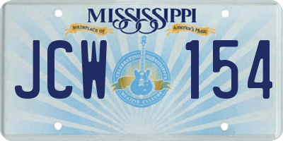 MS license plate JCW154