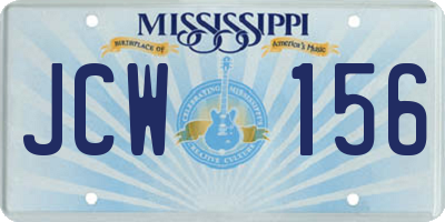 MS license plate JCW156