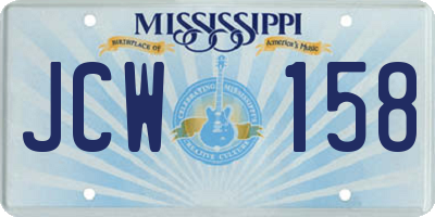 MS license plate JCW158