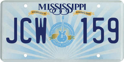 MS license plate JCW159