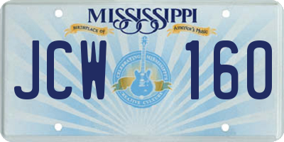 MS license plate JCW160