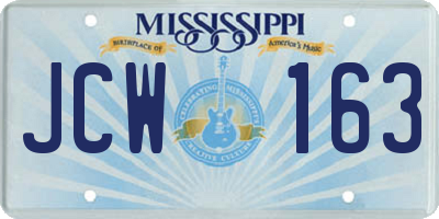 MS license plate JCW163