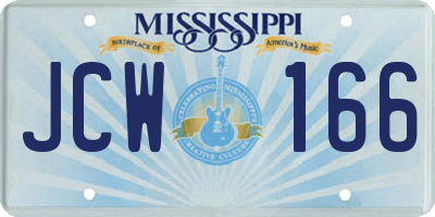 MS license plate JCW166