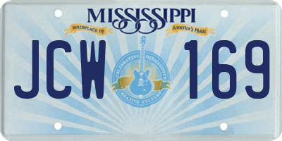MS license plate JCW169