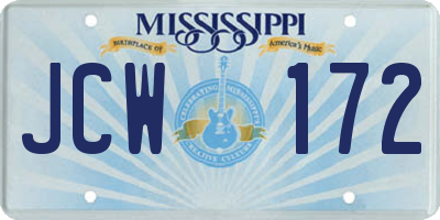 MS license plate JCW172