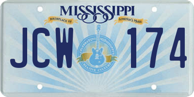MS license plate JCW174