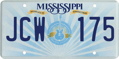 MS license plate JCW175