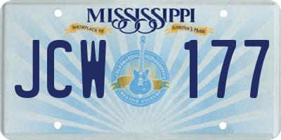 MS license plate JCW177