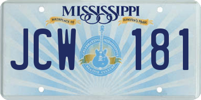 MS license plate JCW181