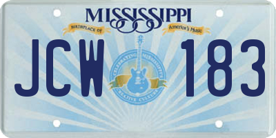 MS license plate JCW183