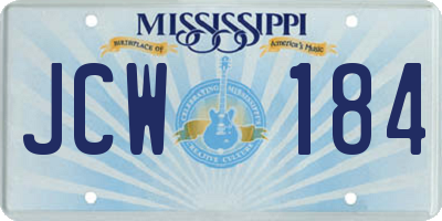 MS license plate JCW184