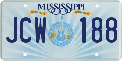 MS license plate JCW188