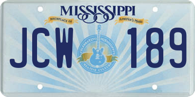 MS license plate JCW189