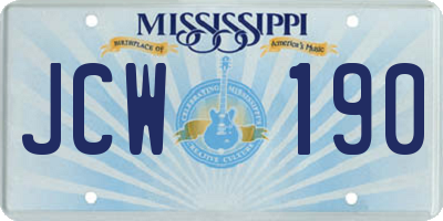 MS license plate JCW190